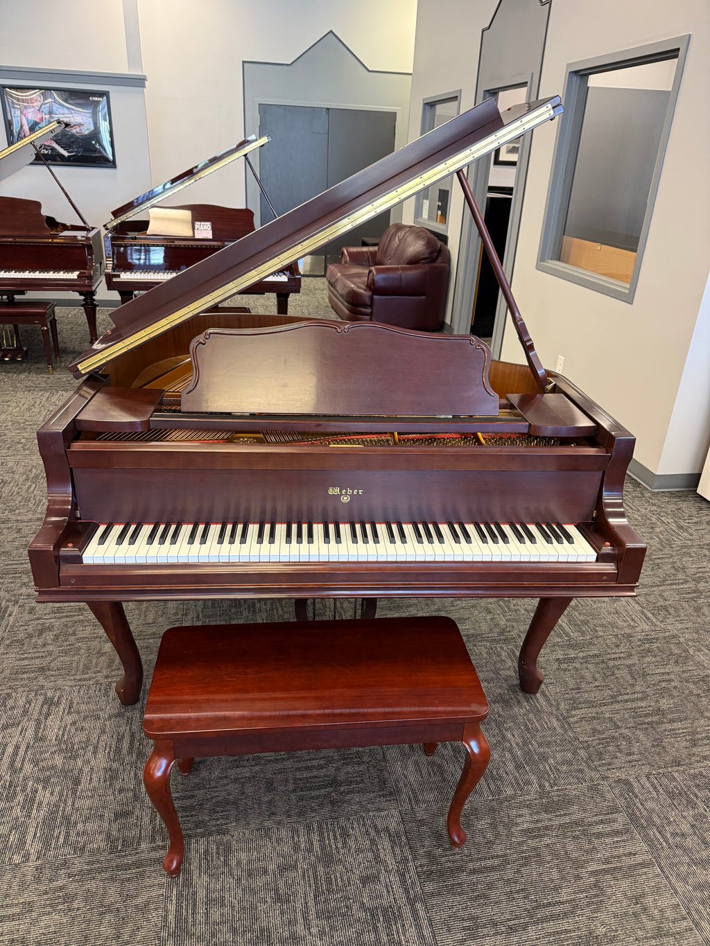 Rare Find Preowned Weber Baby Grand Piano in Ornate French Design Mu