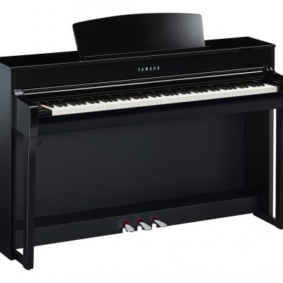 Yamaha Clavinova CLP-745 Angled View in Polished Ebony