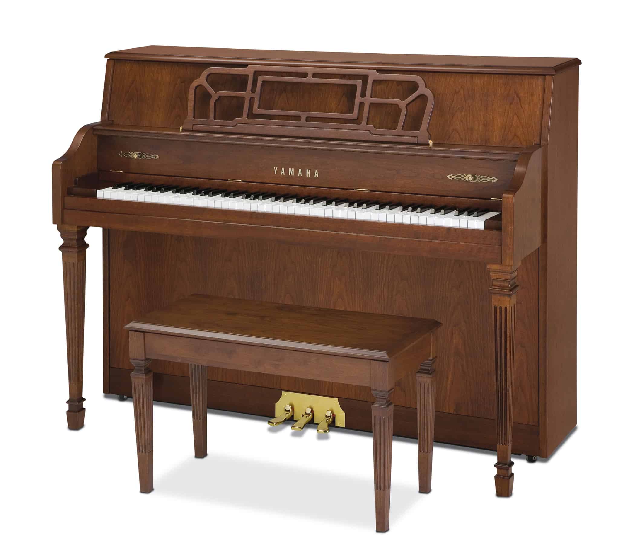 M560 upright piano in Hancock brown